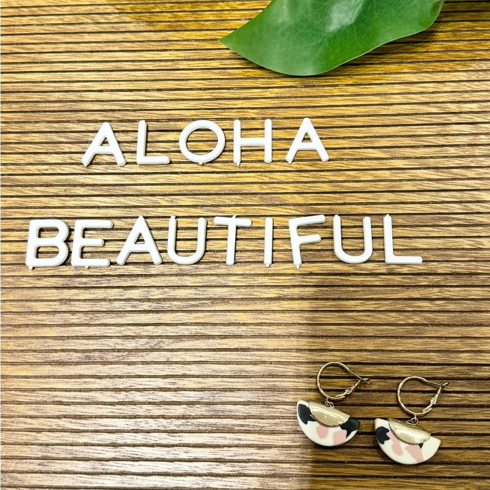 Gold Hoop and Clay Earrings